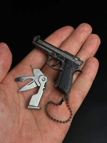 Beretta MultiTool металевий розбірний брелок-пістолет, темно сірий BREL-92.2 фото