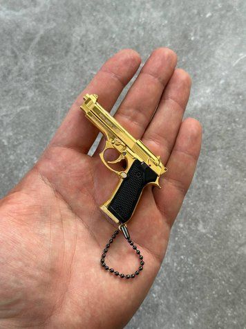 Розбірний металевий брелок-пістолет Beretta, золотий BREL-46.2 фото